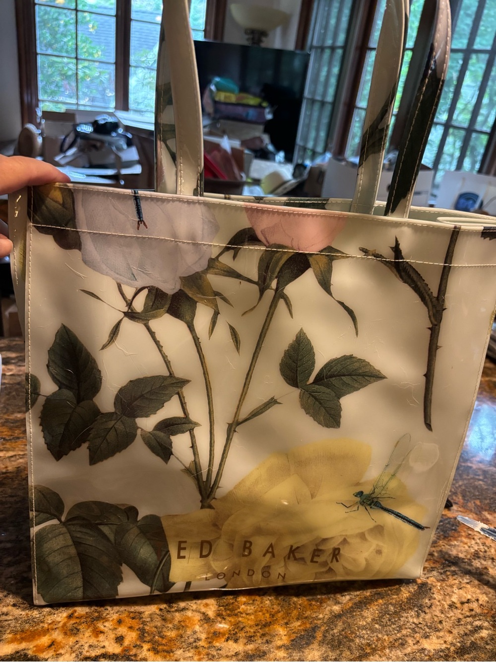 NWOT Beautiful Ted Baker Floral Patent Tote - Picture 4 of 14